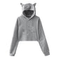 Plush Women's Cropped Hoodie - Boxy Relaxed Cut, Cotton