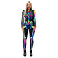and Stretchy Body-Hugging Women's Printed Jumpsuit - Contoured Full-Body, Milk Silk Second-Skin for Cosplay