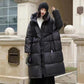 Cozy Warm Women’s Down Coat - Mid Length, Velvet, Winter
