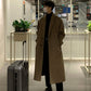 Men's Warm Trench Coat - Single-Breasted, Wool, Winter