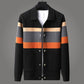 Plush Mens Cardigan Jacket - Relaxed Lapel, Polyester Casual