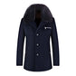 Warm Timeless Men's Coat - Single-Breasted, Polyester