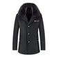 Warm Timeless Men's Coat - Single-Breasted, Polyester