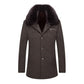 Warm Timeless Men's Coat - Single-Breasted, Polyester