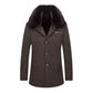 Warm Timeless Men's Coat - Single-Breasted, Polyester