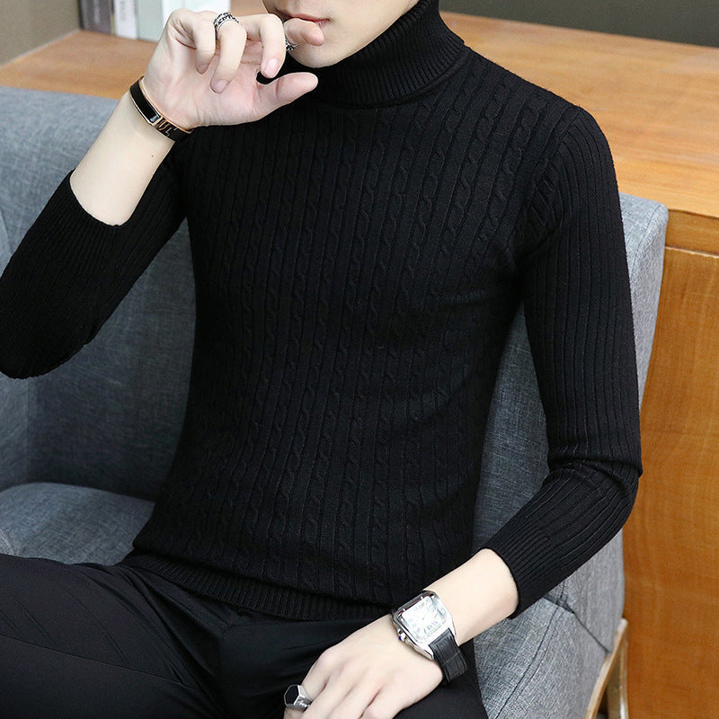 Men’s Fitted Turtleneck Sweater - Slim Fit Cotton Blend