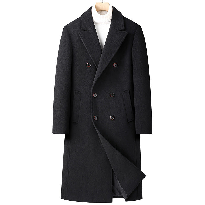 Structured Warm Overknee Wool Coat - Double Breasted, Winter