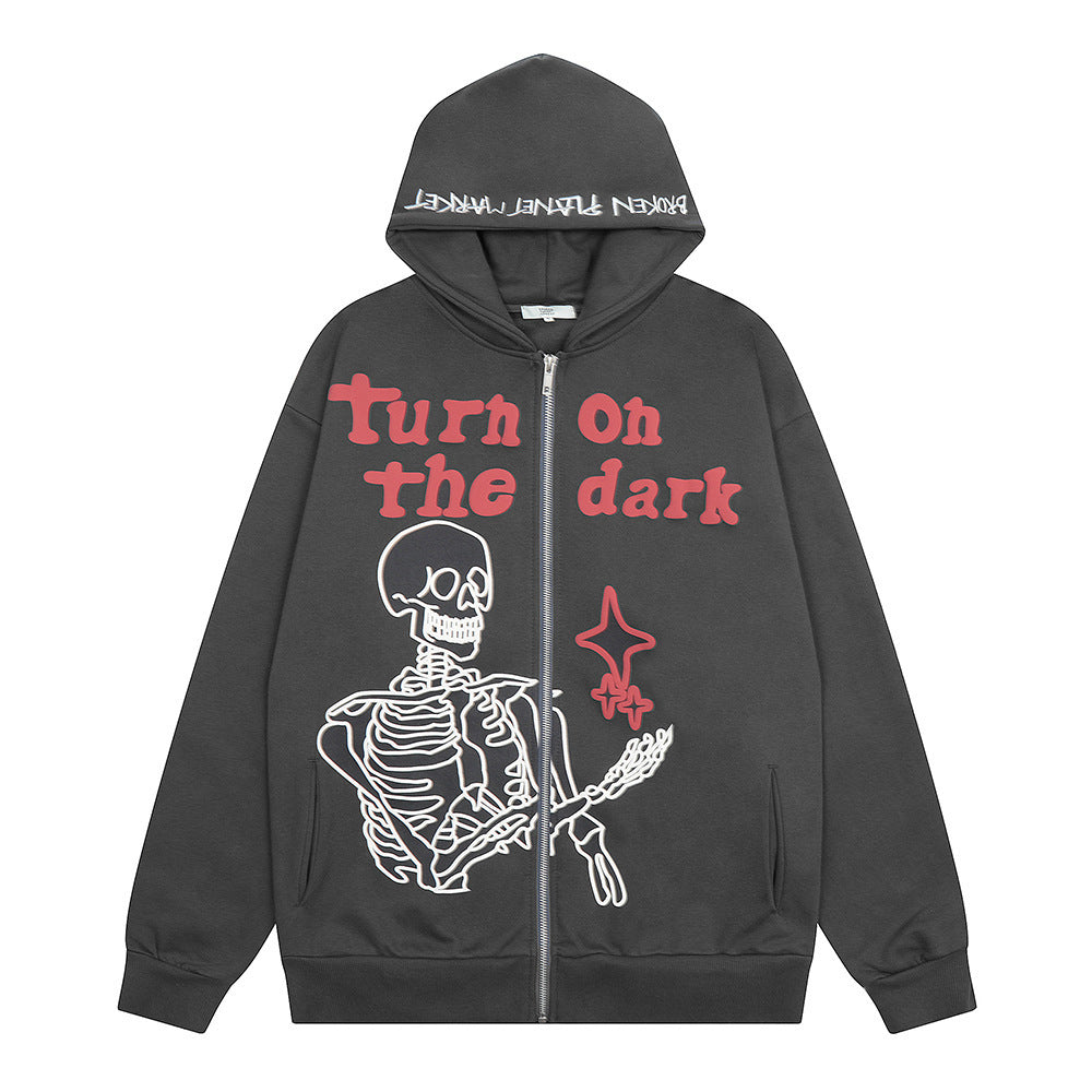 Men’s Oversized Hooded Cardigan - Zip, Cotton, Autumn