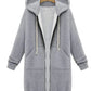 Cozy Warm Women’s Zip-Up Hoodie - Longline, For Cold Days