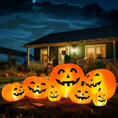 Outdoor Yard Display, Simple Setup – 7ft Halloween Inflatable Pumpkin Decoration with LED Lights