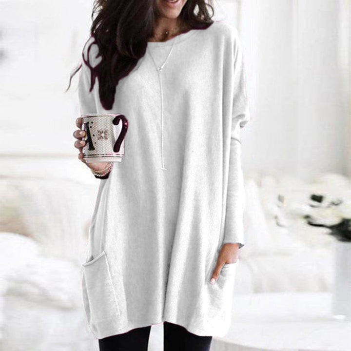 Cozy Oversized Women Tunic Pullover - Long Sleeve Knit