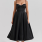 Variant image for Elegant White Satin Midi Dress with Spaghetti Straps and Tulle Skirt for Women - Perfect for Special Occasions-16