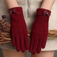 Womens Warm Touchscreen Gloves - Short Fitted Suede Winter