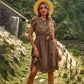 Elegant Floral Print Women's Summer Dress with Belt, Lightweight and Comfortable for Casual Outings and Garden Parties-4