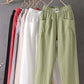 Loose-Fitting White Linen Pants for Women, Breathable Flax Trousers for All Occasions, Comfortable and Stylish-2