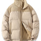 Unisex Insulating Puffer Coat - Stand Collar, Cotton