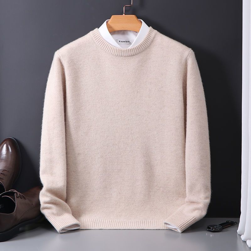Plush Relaxed Men's Crewneck Sweater - Oversized Knit