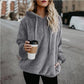 Plush Relaxed Women's Hoodie - Pullover Half Zip, Fleece