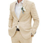 Light men's two-piece suit - slim fit, linen blend, for business banquets and events