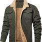 Warm Sturdy Men's Jacket - Trucker Cut, Sherpa Lined Cotton Canvas, For Fall And Winter