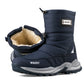 Water-Resistant Men's Snow Boots - Insulated Zipper, Mesh