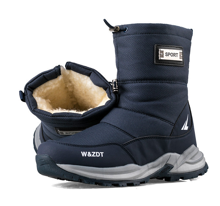 Water-Resistant Men's Snow Boots - Insulated Zipper, Mesh