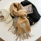 Women Warm Scarf - Reversible Fringed Cashmere Winter