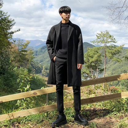 Warm Timeless Men's Wool Coat - Mid Length, Wool Winter
