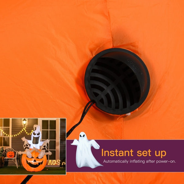 Inflatable Halloween Decoration Pumpkin With Ghosts LED