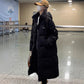 Women Insulating Long Puffer Coat - Relaxed Cotton Winter