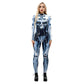 and Stretchy Body-Hugging Women's Printed Jumpsuit - Contoured Full-Body, Milk Silk Second-Skin for Cosplay
