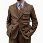 men's Wrinkle-free three-piece suit - slim-fit, herringbone wool, for formal events and business wear