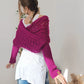 Plush Women’s Scarf - Openwork Rectangular, Knit, For Winter