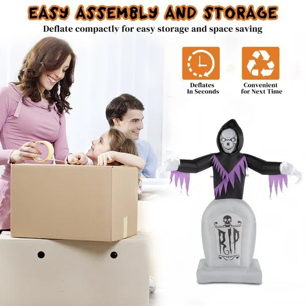 Reaper Grim Inflatable With LED Tombstone Halloween Decor
