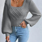 Plush Women's Square Collar Sweater - Cropped Knit Layering