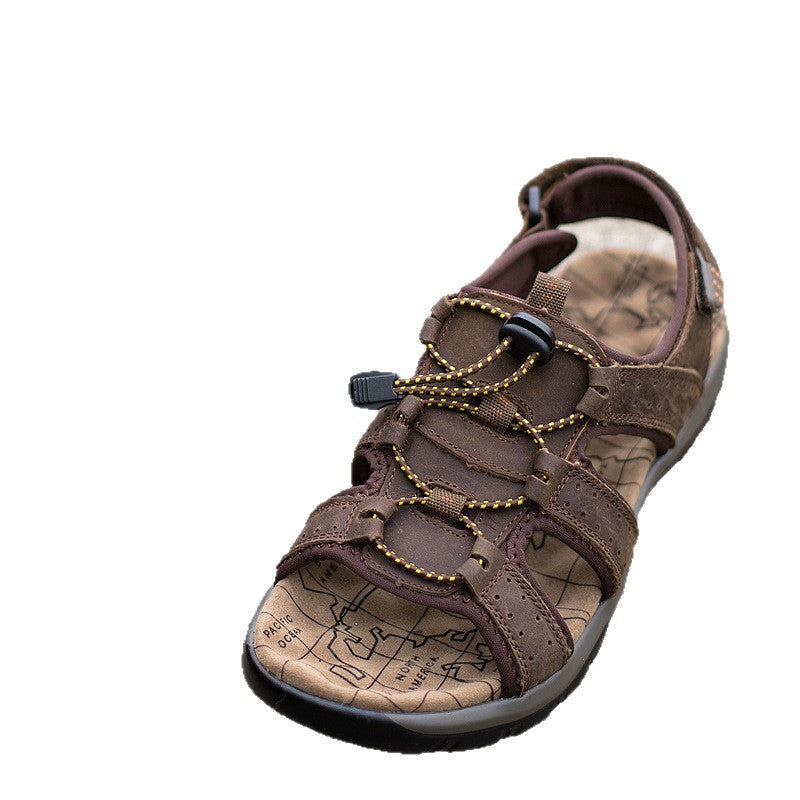 Light men's sandals - open-toe, microfiber leather, casual summer footwear