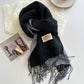 Women Warm Scarf - Reversible Fringed Cashmere Winter