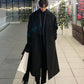 Men's Warm Trench Coat - Single-Breasted, Wool, Winter
