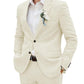 Light men's two-piece suit - slim fit, linen blend, for business banquets and events