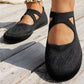 Plush cozy women's everyday flats - round-toe, fabric, casual daily wear for work and travel