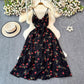 v-neck strap, adjustable waist, floral print, for summer – Light women's dress
