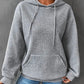 Plush Cozy Women’s Hoodie Sweater - Waffle Knit Layering