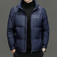 Men's Insulating Puffer Jacket - Stand Collar, Poly, Winter