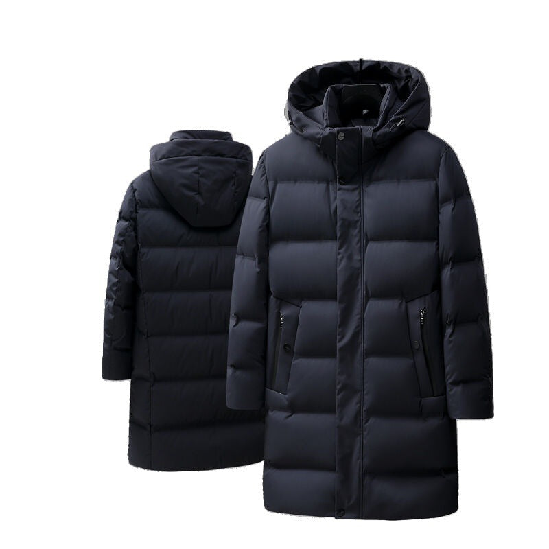 Men's Insulating Mid-Length Down Coat - Boxy, Polyester