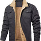 Warm Sturdy Men's Jacket - Trucker Cut, Sherpa Lined Cotton Canvas, For Fall And Winter