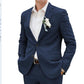 Light men's two-piece suit - slim fit, linen blend, for business banquets and events