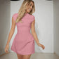 Variant image for Elegant Mini Dress with Cap Sleeves in Black, White, Pink, Red - Flattering Fit, Soft Polyester Fabric, Multiple Sizes Available-43