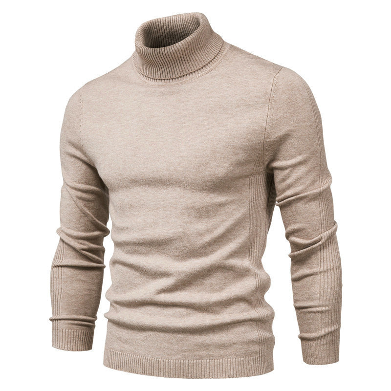 Plush Men's Turtleneck Sweater - Slim Fit Viscose Winter