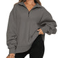 Light Women Zip Sweatshirt - Oversized Pullover Casual
