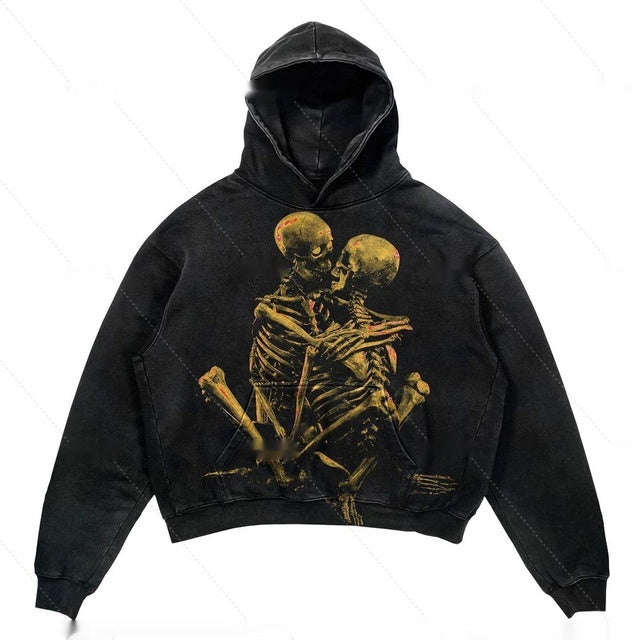 Relaxed Warm Hoodie - Cropped Pullover Polyester Streetwear